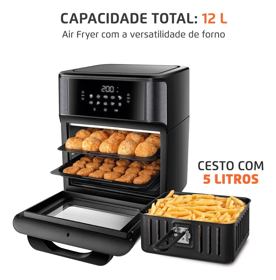 Fritadeira Air Fryer Mondial Oven 12L AFO-12L-BG Preta