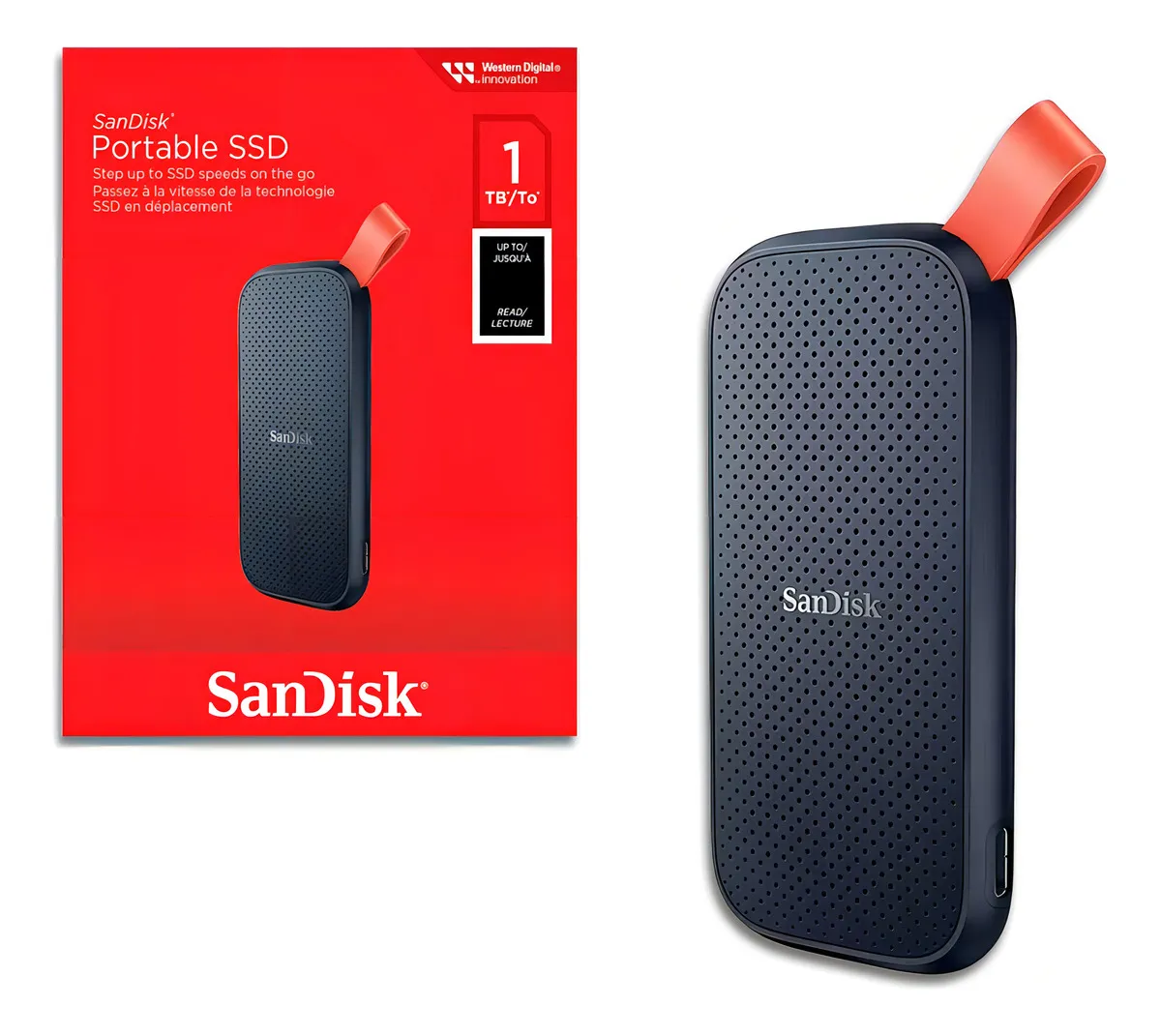SSD SanDisk 1TB portátil, rápido e resistente, ideal para backup, jogos e edição de vídeos e fotos