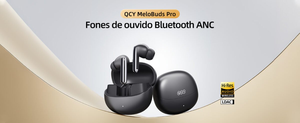 QCY MeloBuds Pro: Som Imersivo Hi-Res, Cancelamento de Ruído e 34h de Liberdade