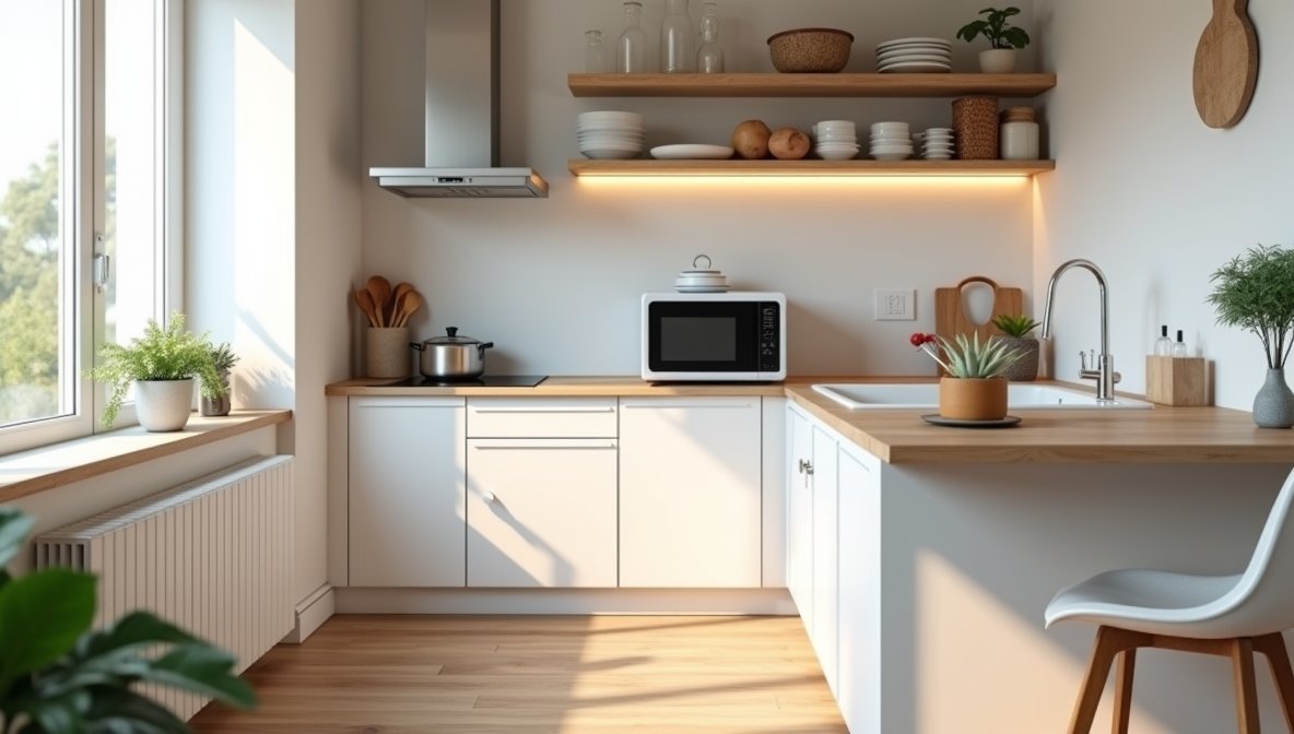 micro-ondas para cozinha pequena